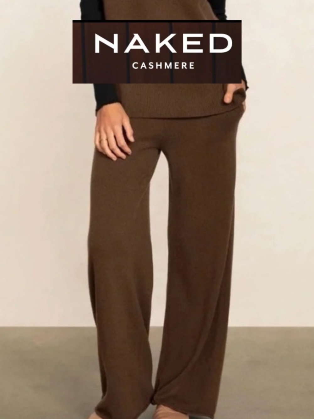 NakedCashmere Oak Brown pull on pants, S, GP1583